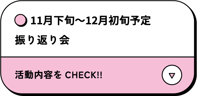 11月下旬～12月初旬予定 振り返り会 活動内容をCHECK‼